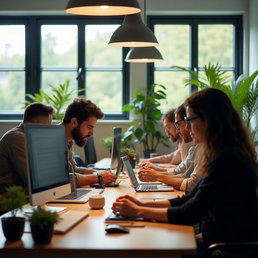 Il team di AnalyticsAI durante una riunione strategica