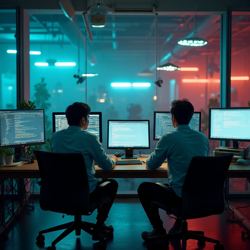 Team che lavora su nuovi algoritmi